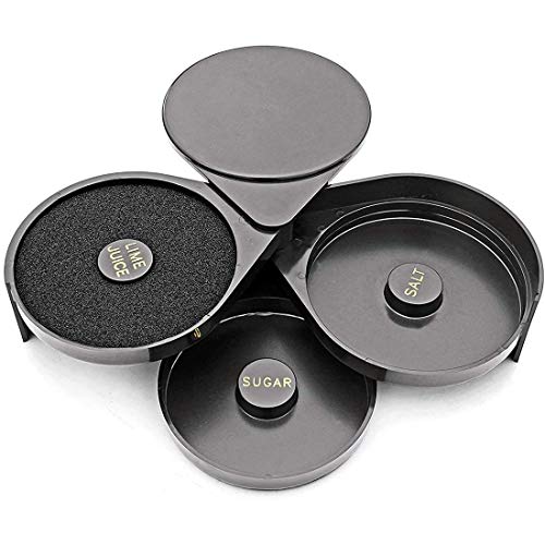1 Pack 3 Tier Bar Glass Rimmer for Margarita and Cocktail, Bartender Tool,Salt Box Spice Container - size: Margarita Salt Rimmer-Plastic*1