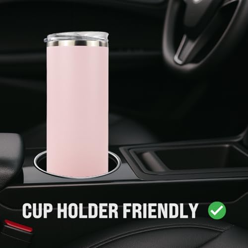 Hogg 20 oz Skinny - Light Pink, Powder Coated Tumblers for Laser Engraving, Engravable Tumblers Bulk, Stainless Steel Cups Bulk, Insulated Cups with Lids - color: Light Pink