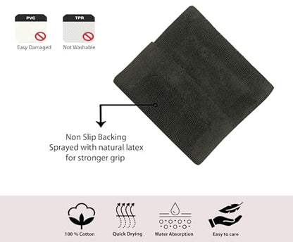Home Weavers Luxury Collection 100% Cotton Reversible Bathroom Rugs Set, Washable Rug, Soft Cotton Extra Soft and Absorbent Bath Rug, Kitchen Mat, 2 Piece Set(S+M), Gray - color: Grey, size: 2 Piece Set(S+M)