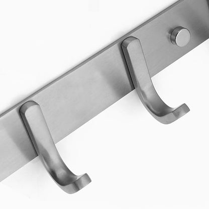 Wall Mounted Coat Hook Rack, 16-Inch with 6 Hooks, 304 Stainless Steel Brushed Nickel, for Bedroom, Bathroom, Foyer, Hallway - size: 6 hooks