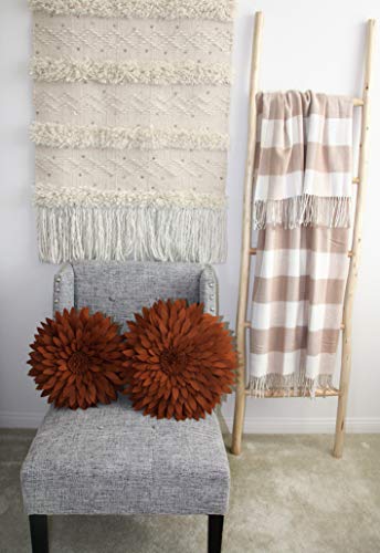 Contempo Lifestyles 3D Daisy & Sunflower Decorative Pillow - Flower-Shaped, Solid Mocha - color: Solid Mocha