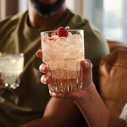 Libbey Everest Stackable Glassware Set, 12-Piece Mixed Drinkware with 9 oz Small Rocks, 12 oz Large Rocks, and 14 oz Tall Juice Glasses, Durable Lead-Free Restaurant-Quality Glass - color: 12 - Everest