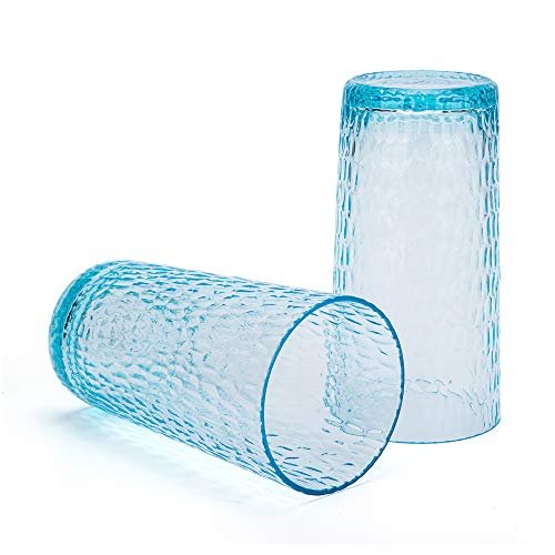 KX-WARE 22-ounce Honeycomb Highball Glasses Plastic Tumbler Acrylic Glasses, set of 6 Multicolor - color: Multicolor