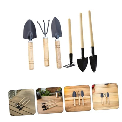 YARNOW 9pcs Mini Gardening Tool Set with Trowel, Rake Cultivator, Small Transplanting and Weeding Tools for Indoor Plants, Herb and Vegetable Garden Care