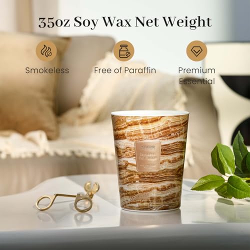 M&SENSE Extra Large Candle 35oz 150H Espresso Hot Fudge Scented Candle, 3 Wick Highly Scented Jar Candle, XL Candles Gift for Stress Relief, Meditation, Yoga - color: EspressoHotFudge, size: Large