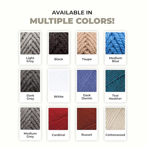 Mary Maxim Titan Bulky Yarn, Weight 5 Acrylic, Chunky Yarn for Crocheting and Knitting, Ideal for Thick, Soft Blankets, Throws, and Graph Style Sweaters, 80 Yards - White - 1 Skein - color: White