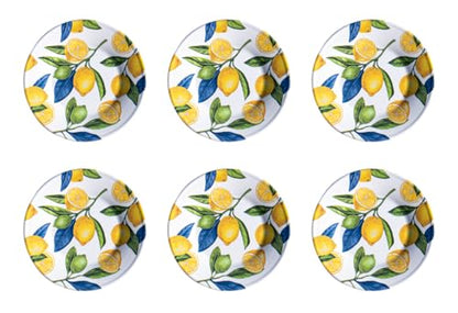 Lemon Orchard NewWave Melamine Salad Plate - Yellow - 8.5" - Set of 6 - size: Salad Plate