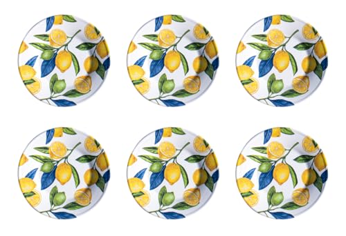 Lemon Orchard NewWave Melamine Salad Plate - Yellow - 8.5" - Set of 6 - size: Salad Plate