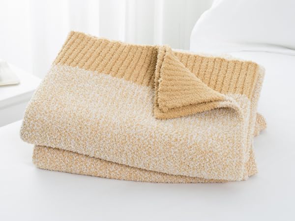 Carriediosa Heather Throw Blanket 60x80, 400GSM Ultra Soft Microfiber | Yolk Yellow, Fuzzy Fluffy Cozy Plush Knit Knitted Throws, Lightweight Cute Preppy Fall Blankets for Couch, Bed - color: Heather - Yolk Yellow, size: 60" X 80"