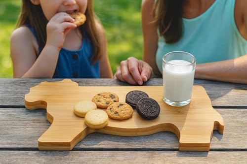 Decorative Cow Shaped Bamboo Cutting Board, Natural Wood, Kitchen Cheese Board, Serving Platter, Charcuterie Board, Decor Fruit Plate, Gift (BLANK)