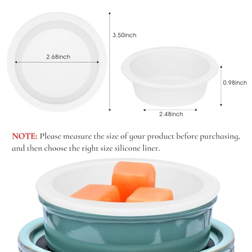ASAWASA 2 Pcs Silicone Liners for Wax Warmer,No Mess, No Scrape, Long Lasting and Reusable, 2.48 in in Bottom Diameter (medium size 2pcs) - style: Two Medium size