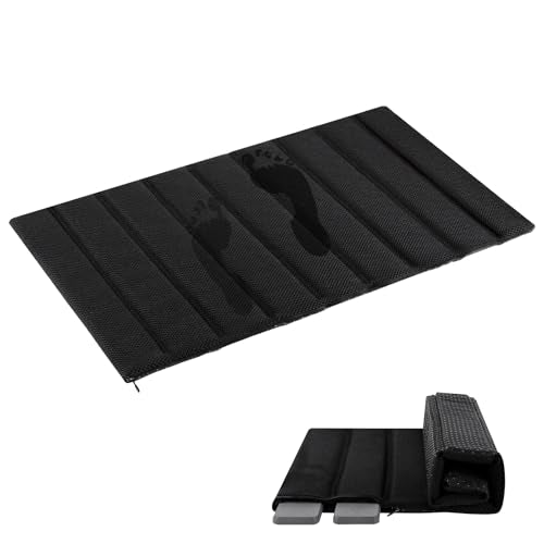 Heagoale Ultra Quick Drying Stone Bath Mat Diatomaceous Earth Shower Mat Non-Slip Foldable Dish Drying Mats for Bathroom Floor, Kitchen Counter, Pet, 23x15, Black - color: Black