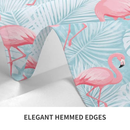 Worltoldb Flamingo Palm Leaf Tablecloths Polyester Table Cloth for Kitchen Dinning Table Washable Table Cover for Parties Wedding Picnic - color: White19