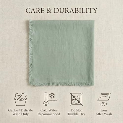 ACCENTHOME Teal Cotton Linen Napkin Set of 6 18x18 inch Dinner Napkins - Washable Soft Premium Hotel Quality Reusable Napkins Perfect Table Napkins for Family Dinners, Weddings & Everyday Use | Cotton Linen Blend Napkins, Machine Wash On Gentle Cycle, Eco