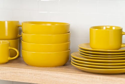 10 Strawberry Street Wazee Matte Coupe Dinnerware, Bowl, Yellow, Set of 6 - color: Yellow, size: 7.5" Dinner Bowl, style: Dinner Bowl