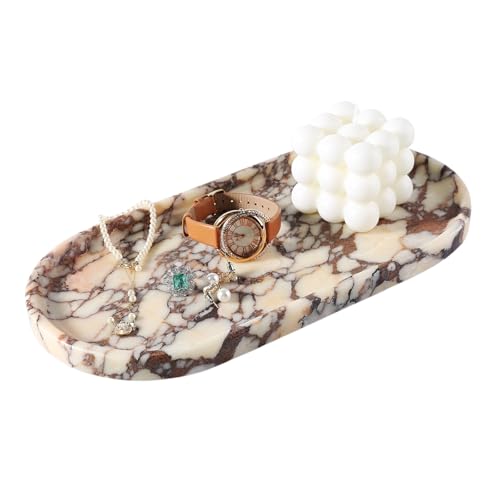 Natural Decorative Marble Bathroom Tray, 12"x6" Calacatta Viola Marble Catchall Tray for Bathroom, Stone Perfume Trays Jewelry Dish, Stone Storage Trays for Home Decor（Textural Differences） - color: Calacatta Viola Purple, size: 12" x 6" x 0.7"