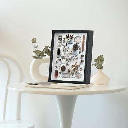 Shadow Box Frame 8x10 - 3 Pack Wood Deep Shadowbox with Glass Shadow Boxes Display Cases Suitable for Photos, Dried Flowers, Handicrafts Picture Frames for Wall (Black) - size: 8x10-3pcs-black