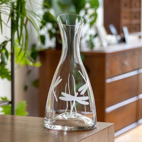 Rolf Glass Dragonfly 37.25oz Wine Carafe | Lead-Free Diamond-Engraved Glassware | Elegant Wine Decanter For Any Occasion - color: Carafe