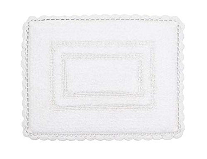 Home Weavers Casual Elegance Reversible Bathmat 100% Cotton Bathroom Rugs Set, Washable Rug, Extra Soft and Absorbent Bath Rug, Kitchen Mat, Bath Mat Set, Non Slip Mat, 17"x24" Rectangle, White - color: White, size: 1'5" x 2' (Rectangular)