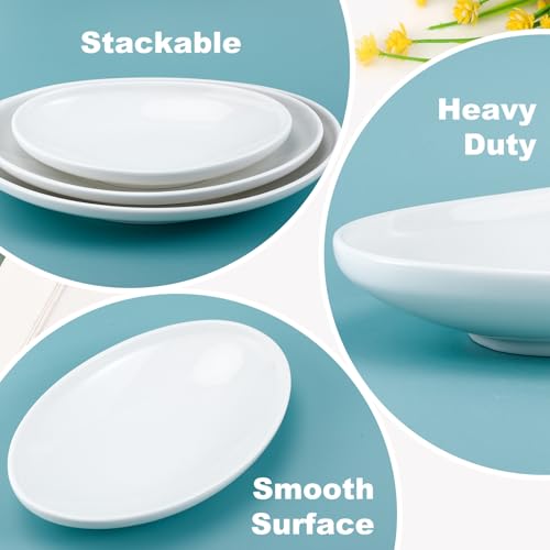 3 Pack Ceramic Oval Serving Dishes for Pasta, Porcelain Oval Serv | White Ceramic Dinner Plates, 14 Inch, 12 Inch, 10 Inch, for Party Dessert Food Sushi and Entertaining