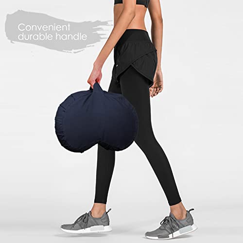 Round Zafu Meditation Cushion D=16" H=5.5" Zabuton Meditation Pillow Yoga Bolster Yoga Pillow Floor seat Zippered Organic Cotton Cover Natural Buckwheat kneeling pillow-Large - color: Purple