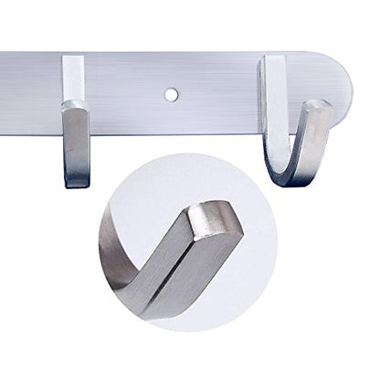 Wall Mounted Coat Hook Rack, 16-Inch with 6 Hooks, 304 Stainless Steel Brushed Nickel, for Bedroom, Bathroom, Foyer, Hallway - size: 6 hooks