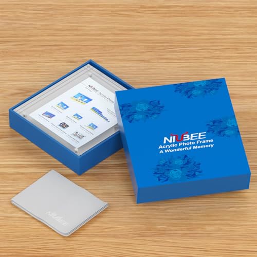 NIUBEE Acrylic Photo Frame 8x10,Clear Picture Frame 20% Thicker Block | Shatterproof &Safe, 95% High Transparency, UV protection, Double-sided display Magnetic Desktop Frames for Picture Display - size: 8x10"(1 Pack)