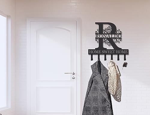 Personalized Key Holder for Wall, Key Hooks for Wall, Key Holder Coat Rack, Rustic Key Holder for Wall, Key Holder Simple and Practical Key Hooks, Key Holder Wall Hanging, Custom Name Key Rack - color: Design 11