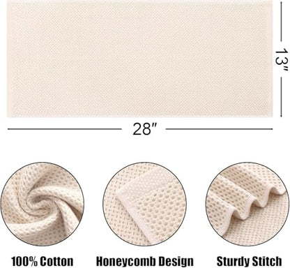Kitinjoy 100% Cotton Waffle 12-Pack Kitchen Towels, 13" x 28", Beige | Super Soft, Ultra-Absorbent, Fast Drying, lightweight, Quick Drying Kitchen Hand Towels - color: Beige, size: 13 x 28 - 12 Pack
