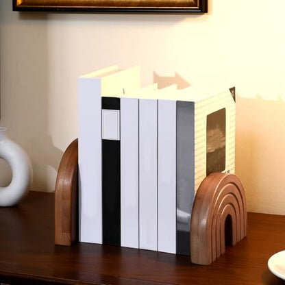 DoubleFill Set of 2 Wooden Arch Decor Boho Wood Rainbow Arch Decorative Objects Modern Shelf Decor Aesthetic for Table Shelf Mantel Living Room Decor
