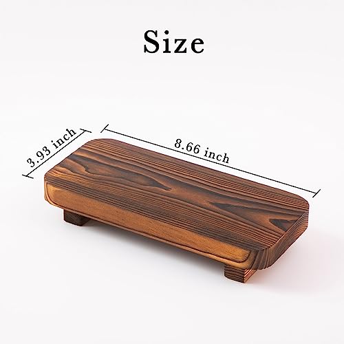 FLYIEE Wood Risers for Decor Display, Bathroom Counter Sink Decor, Dish Soap Tray Wood Tray for Kitchen Counter, Small Wooden Soap Stand, Wood Soap Pedestal, Soap Dispenser Stand Modern Farmhouse