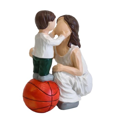Mother Son Figurines Gifts for Mom, Resin Hand-Painted Sculpted Mom and Child Statues,Son to Mother Gifts for Mother’s Day Anniversary Birthday Home Decor - color: Mother-son Bond