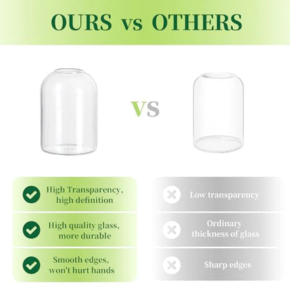 Hewory Glass Bud Vases for Flowers: 12PCS Modern Clear Small Vases Bulk | Mini Centerpieces for Wedding, Party, Events, Floral Arrangement for Table, Home Decor, Highball, Simple, Medium Bottle, Jars