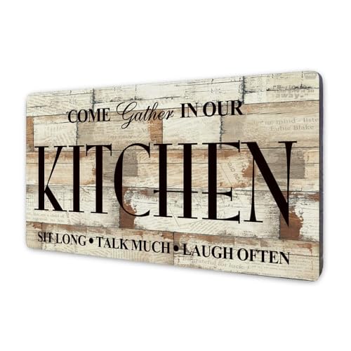 Kitchen Signs Farmhouse Kitchen Wall Decor Rustic Kitchen Wall Art-Come Gather in Our Kitchen-Kitchen Signs Wall Decor Size 16"x8"