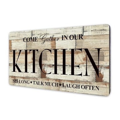 Kitchen Signs Farmhouse Kitchen Wall Decor Rustic Kitchen Wall Art-Come Gather in Our Kitchen-Kitchen Signs Wall Decor Size 16"x8"