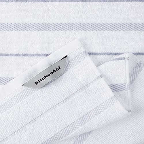 KitchenAid Albany Kitchen Towel 4-Pack Set, Lavender Cream/White, 16"x26" - color: Lavender Cream, size: 16"x26"