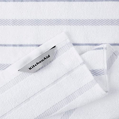 KitchenAid Albany Kitchen Towel 4-Pack Set, Lavender Cream/White, 16"x26" - color: Lavender Cream, size: 16"x26"
