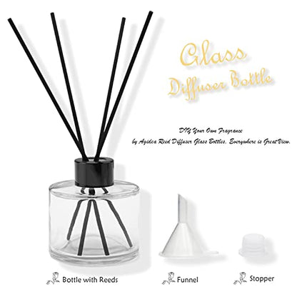 4PCS Fragrance Glass Diffuser Bottles, Refillable Diffuser Bottles with 20pcs Reeds Sticks & Black Caps & Funnel, Diffuser Jars for Home Oil Fragrance Decoration Girl Women Gift (100ML) - size: 100ML