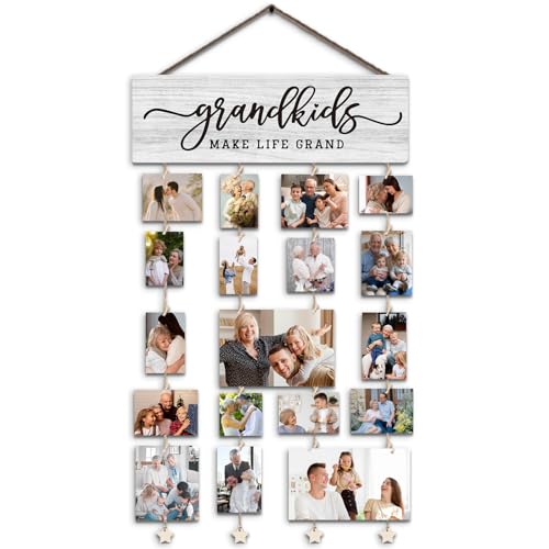 Gifts for Grandparents, Grandkids Picture Frames Gifts for Grandma Nana Grandmother from Granddaughter Grandson, Grandkids Wall Decor, Grandkid Make Life Grand Photo Collage Frame for Wall - color: Grandkid Make Life Grand