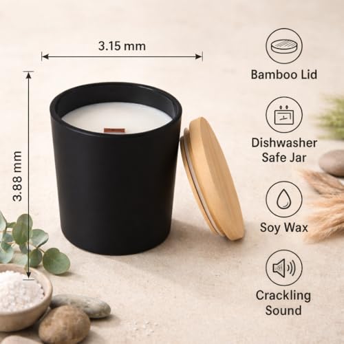Butterscotch Bourbon Candle – 7 oz Soy Wax Wood Wick with Magnetic Gift Box, Warm Caramel Vanilla Bourbon Scent, Cozy Dessert for Home Décor, Relaxation, Fall Gifts & Housewarming