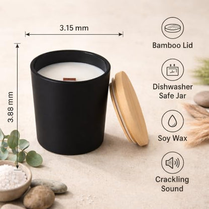 Butterscotch Bourbon Candle – 7 oz Soy Wax Wood Wick with Magnetic Gift Box, Warm Caramel Vanilla Bourbon Scent, Cozy Dessert for Home Décor, Relaxation, Fall Gifts & Housewarming