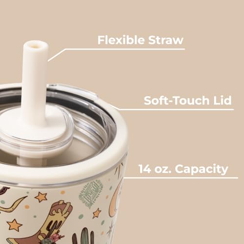 HydroJug Everyday Tumbler 14 oz, Ceramic-Lined Straw Cup, Rodeo - color: Rodeo, size: 14 Ounces