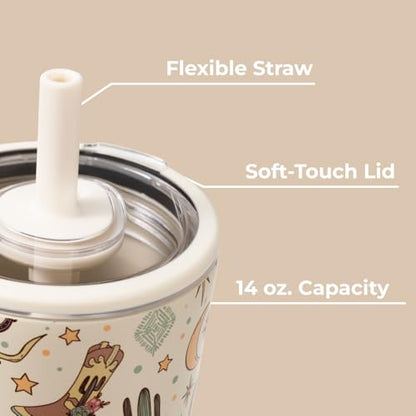 HydroJug Everyday Tumbler 14 oz, Ceramic-Lined Straw Cup, Rodeo - color: Rodeo, size: 14 Ounces