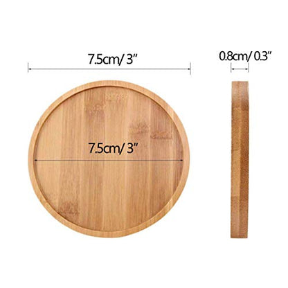 6pcs 3 inch Bamboo Round Plant Saucer, Mini Flower Pot Tray for Cactus Plant Pot Flower Pot Container Planter Bonsai Pots,no Plants Pot - size: 3 Inch