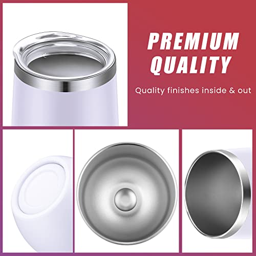 Remagr 16 Pack Stainless Steel Wine Tumblers 12 oz Insulated Vacuum Wine Cup Set Double Wall Stainless Steel Stemless Mug Glasses for Coffee Soda Whiskey Outdoor Travel (White) - color: White