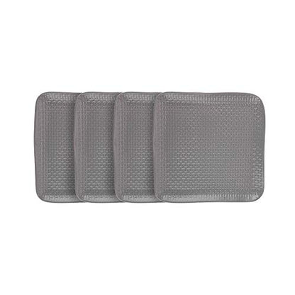 Olivia Stoneware Salad Plate, 4 Count, Gray Embossed Basket Weave - color: Olivia - Gray, size: 4 Salad Plates
