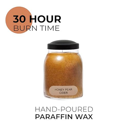 A Cheerful Giver - Honey Pear Cider Baby Scented Glass Jar Candle (6oz) with Lid & True to Life Fragrance Made in USA - size: 6 oz, style: Honey Pear Cider