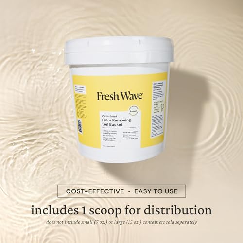 Fresh Wave Odor Eliminator Gel Bucket, 248 oz. Lemon Refill | EPA Safer Choice rated, No parabens or harsh chemicals, Refills up to 16 large gel jars, Pet-safe room deodorizer - size: 248 Fl Oz (Pack of 1)