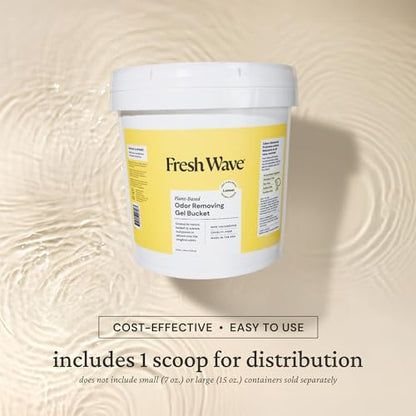 Fresh Wave Odor Eliminator Gel Bucket, 248 oz. Lemon Refill | EPA Safer Choice rated, No parabens or harsh chemicals, Refills up to 16 large gel jars, Pet-safe room deodorizer - size: 248 Fl Oz (Pack of 1)