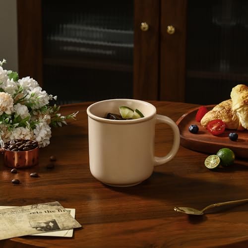GZG Coffee Mugs Set of 4, 18 oz, Warm Sand | Modern Ceramic with Handle, For Tea, Latte, Milk, Cocoa, Rustic Matte Glaze, Microwave & Dishwasher Safe - color: Warm Sand, size: 4 pcs Mug Set